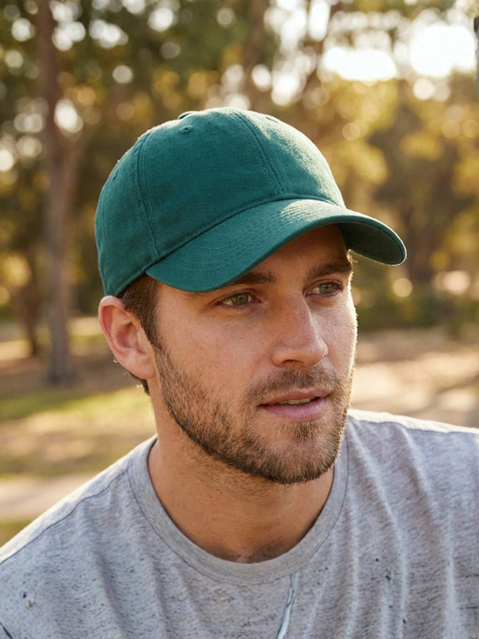 Casquette en sergé de coton vert forêt