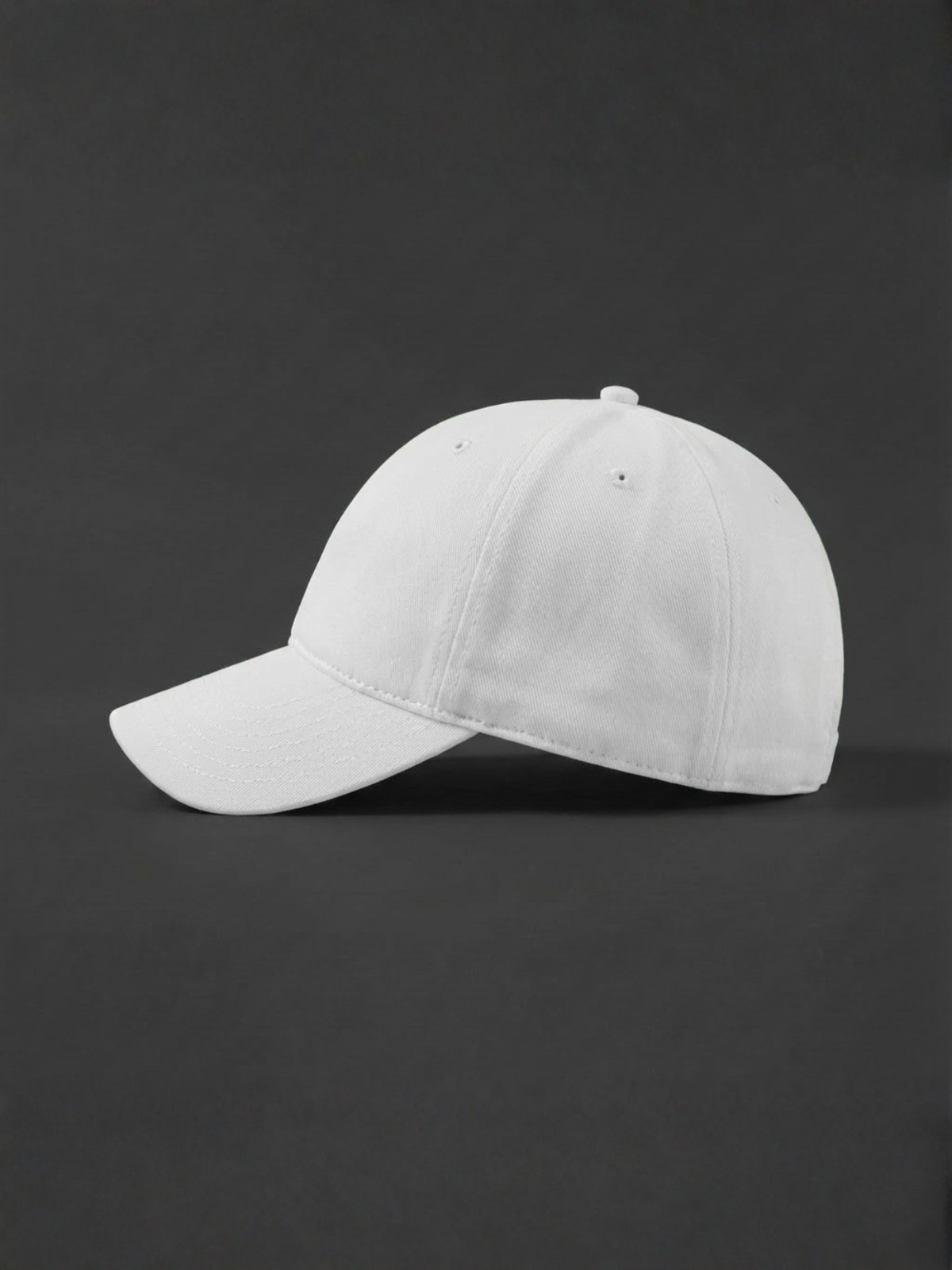 Gorra de sarga de algodón blanco puro