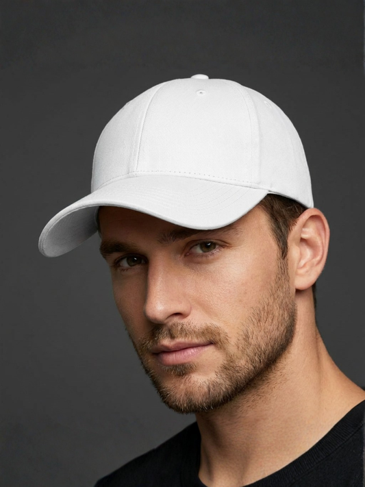 Casquette en sergé de coton blanc pur