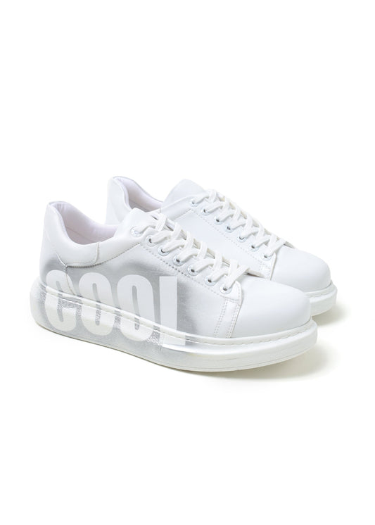 Hand-Painted Customized Sneakers for Men by Apollo Moda | Nestor COOL Silver