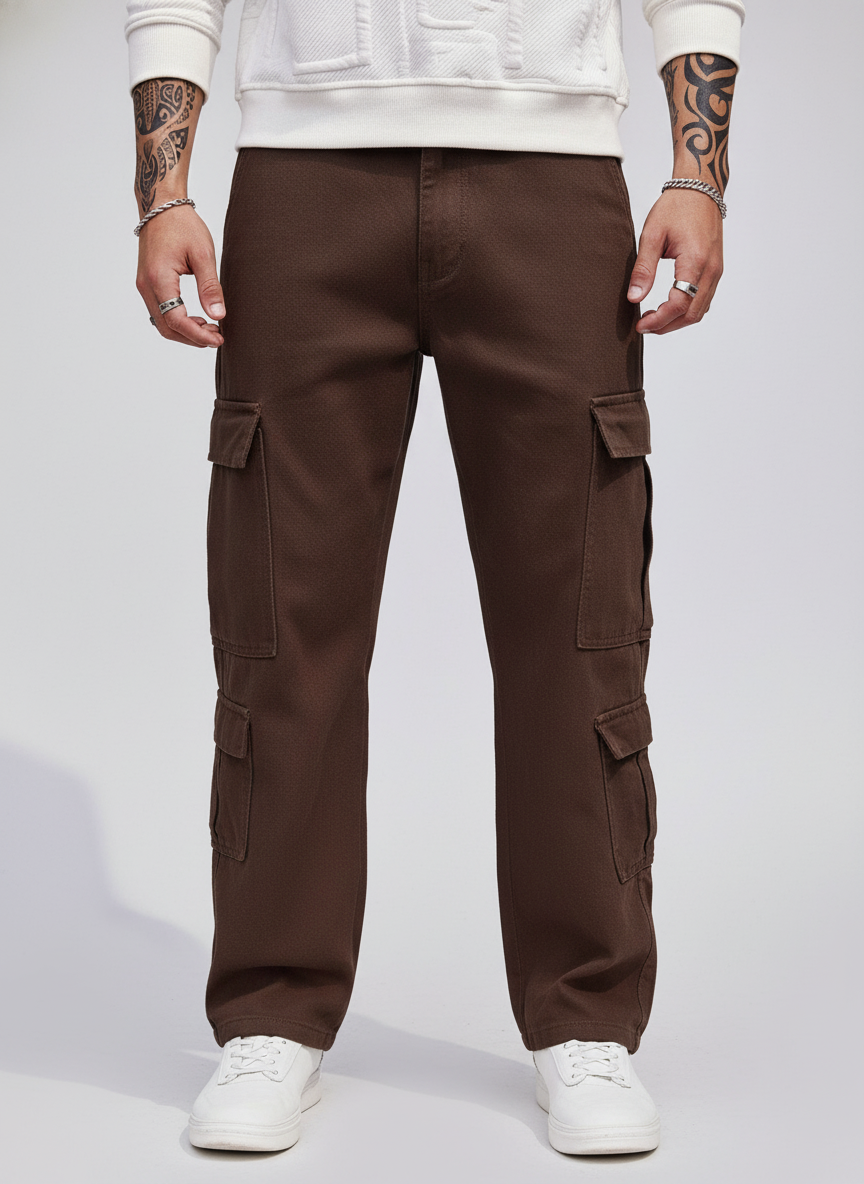 Herren Baumwoll-Jeans mit Klappentaschen an der Seite