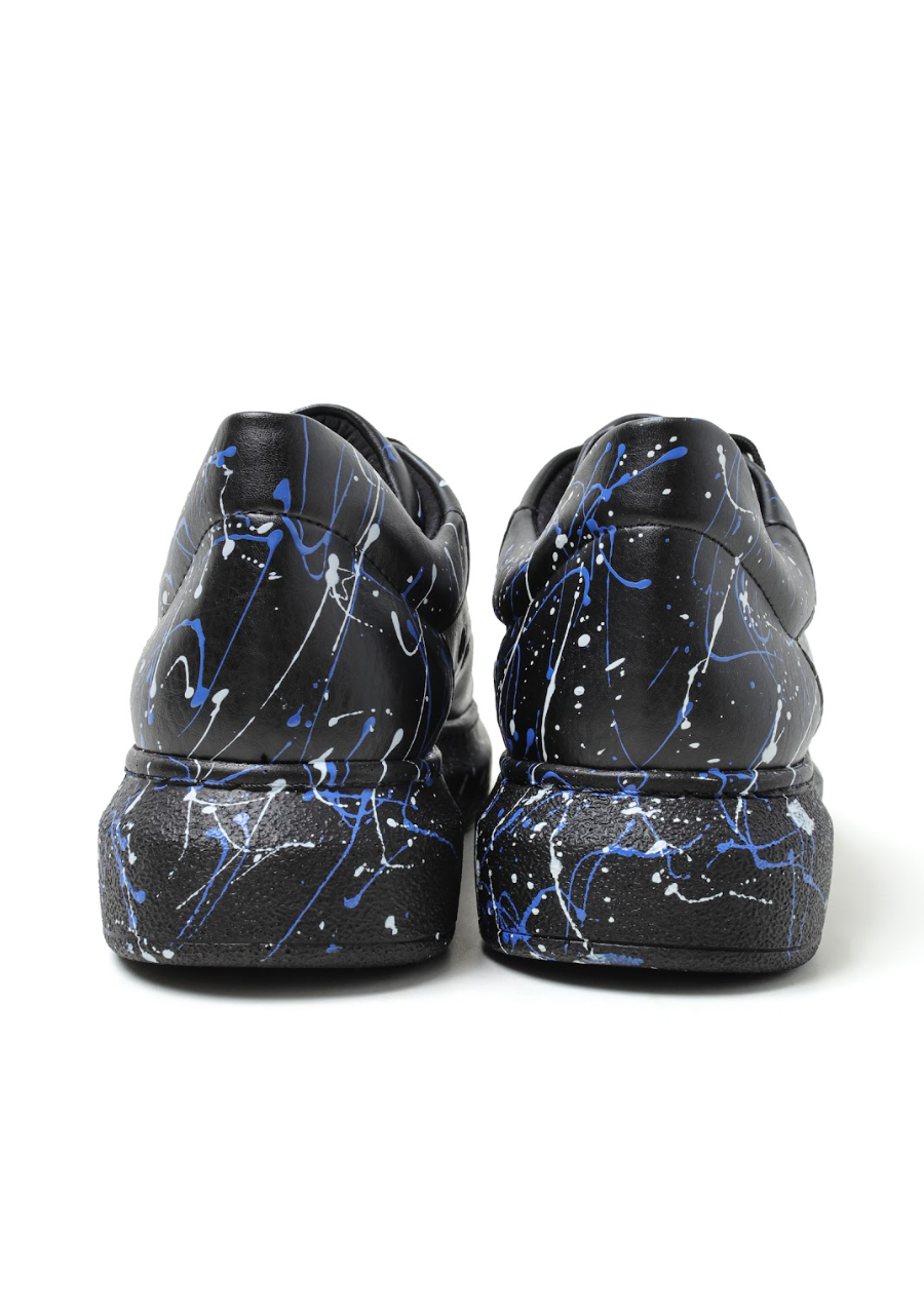 Stardust Flow black custom splatter sneaker by Apollo Moda, sixth angle